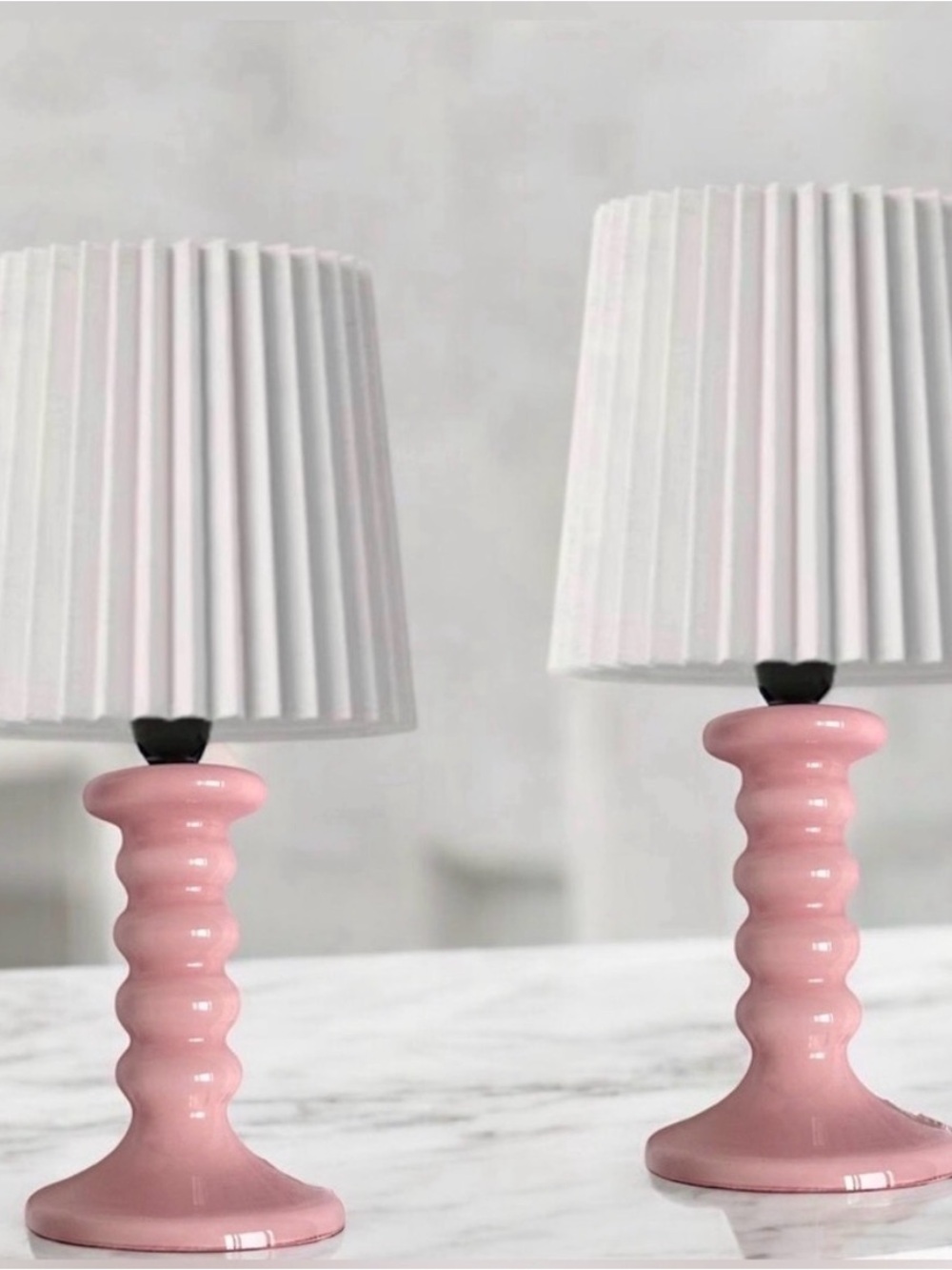 Set of 2 Mini Stick Table Lamp with Pleated Shade - Room Essentials™ Pink
